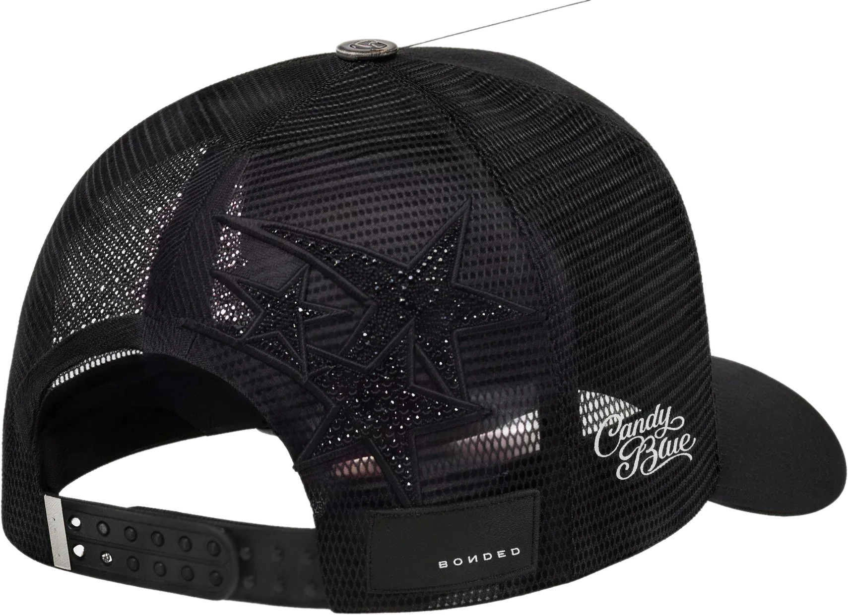 Rhinestone star set into the rear mesh panel