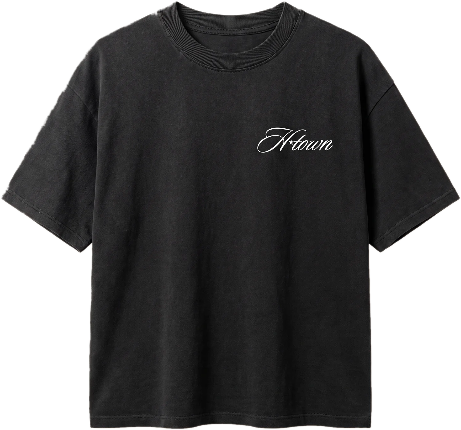 713 heavyweight tee, front, H-town chest script